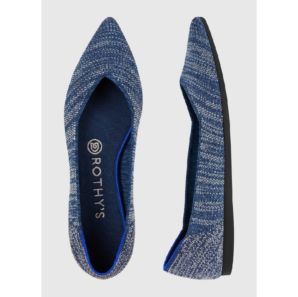 Rothy's Indigo Heather Flats Point Size 6